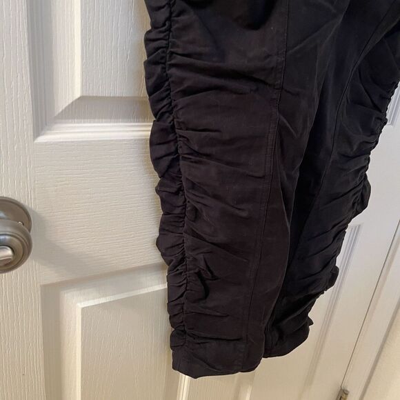 Robert Rodriguez Black Ruched Stretch Cotton Pants Slim Fit Women's Size 10 - Picture 14 of 16